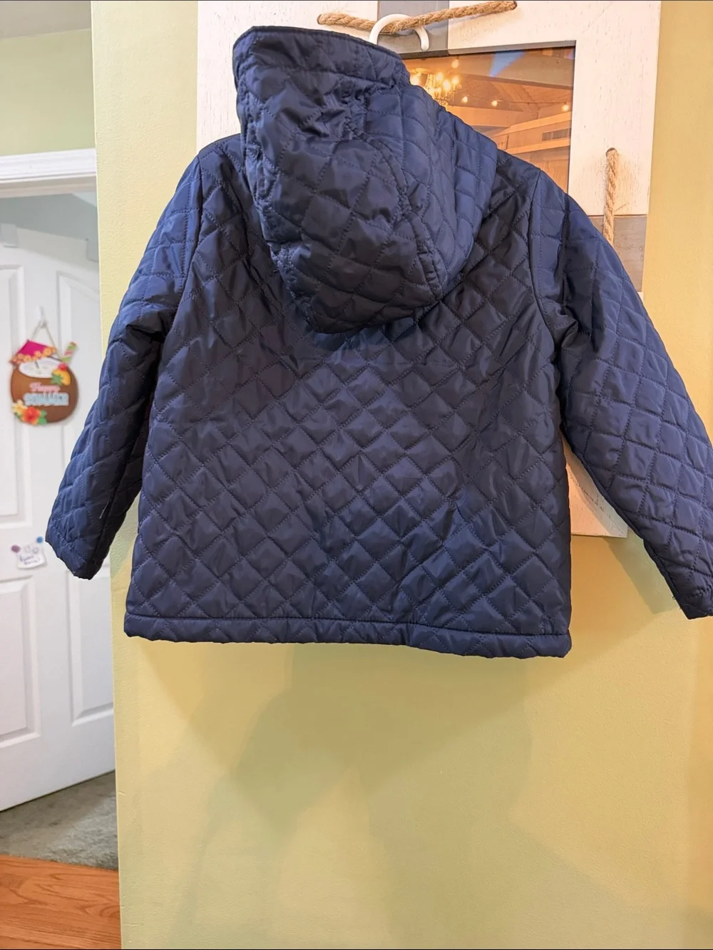 The Children's Place Quilted Hooded Jacket - Navy